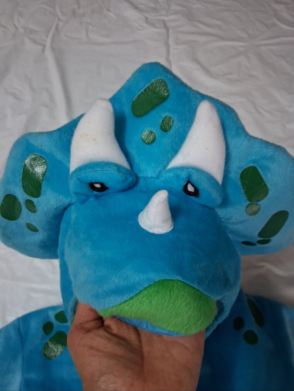 Blue Dinosaur Kids Costume with Green Accents Size 2-3T Preowned - Picture 4 of 10